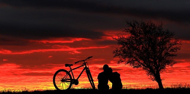 Couple Bike Sunset Silhouette Dusk  - rauschenberger / Pixabay