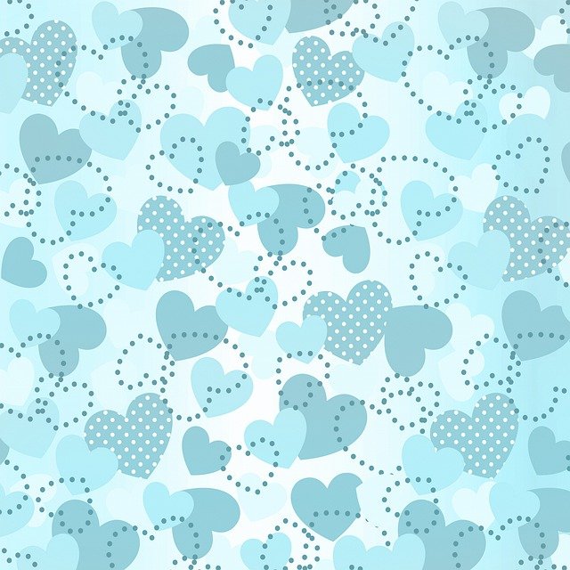 Digital Paper Hearts Pattern Teal  - AnnaliseArt / Pixabay