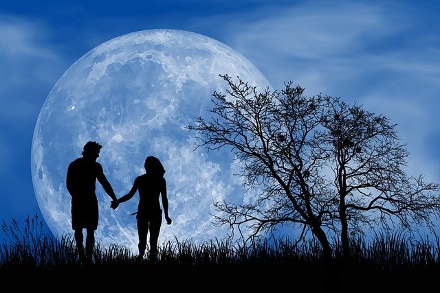 Romantic Romantic Night Full Moon  - susan-lu4esm / Pixabay