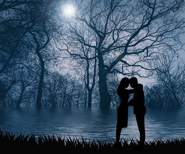 Romantic Silhouette Night Romance  - susan-lu4esm / Pixabay